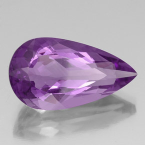 Amatista violeta natural de 20,93 ct, en forma de pera, VS