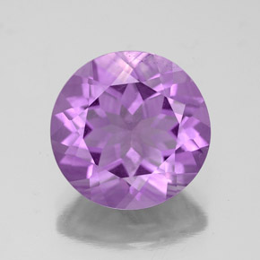 Amatista violeta natural de 4,19 ct, corte redondo, VS