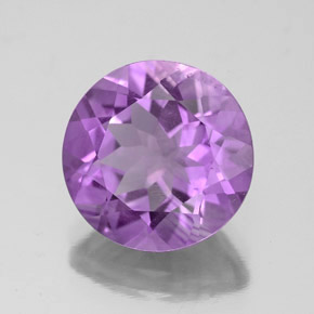 Amatista violeta natural de 4,19 ct, corte redondo, VS