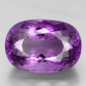 Amatista violeta natural de 67,64 ct, corte óvalo, VVS