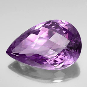 Amatista violeta natural de 74,05 ct, en forma de pera, IF