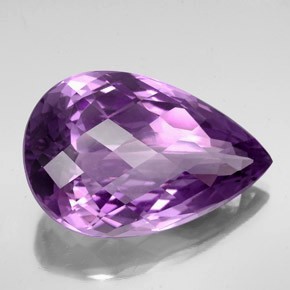 Amatista violeta natural de 74,05 ct, en forma de pera, IF