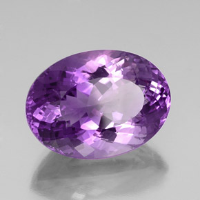 Amatista violeta natural de 29,09 ct, corte óvalo, VVS-VS