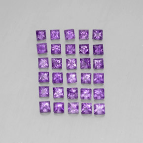 Gemas de amatista violeta natural de 3,77 ct, cuadrado, VS