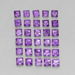 Gemas de amatista violeta natural de 3,77 ct, cuadrado, VS