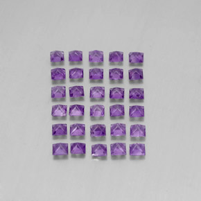 Gemas de amatista violeta natural de 3,77 ct, cuadrado, VS