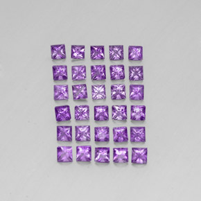 Gemas de amatista violeta natural de 3,73 ct, cuadrado, VS
