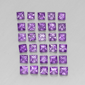 Gemas de amatista violeta natural de 3,73 ct, cuadrado, VS
