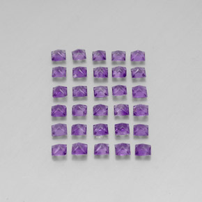 Gemas de amatista violeta natural de 3,73 ct, cuadrado, VS