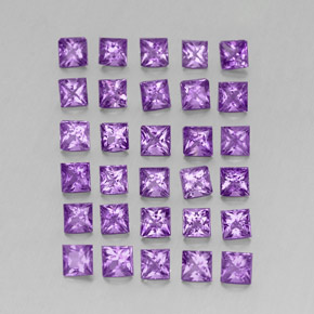 Gemas de amatista violeta natural de  ct, cuadrado, VS