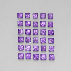 Gemas de amatista violeta natural de 3,77 ct, cuadrado, VS-SI