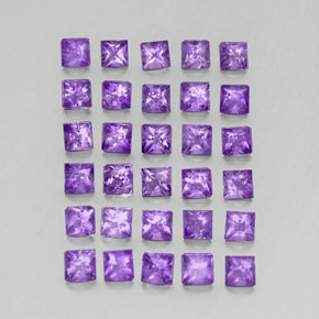 Gemas de amatista violeta natural de 3,77 ct, cuadrado, VS-SI