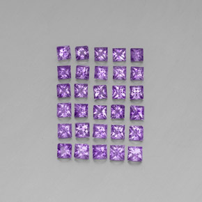 Gemas de amatista violeta natural de 3,67 ct, cuadrado, VS