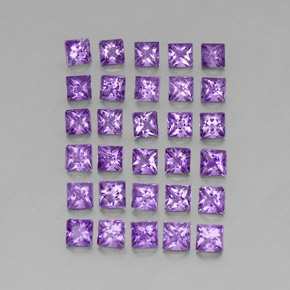 Gemas de amatista violeta natural de 3,67 ct, cuadrado, VS