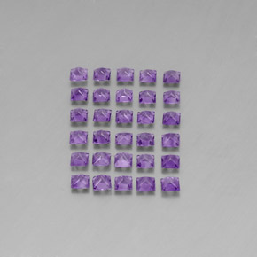 Gemas de amatista violeta natural de 3,67 ct, cuadrado, VS