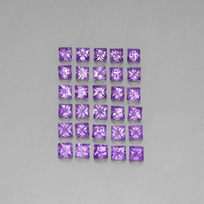 Gemas de amatista violeta natural de 3,59 ct, cuadrado, VS