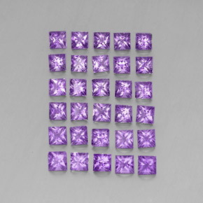 Gemas de amatista violeta natural de 3,59 ct, cuadrado, VS