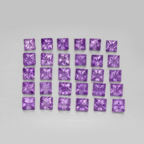 Gemas de amatista violeta natural de  ct, cuadrado, VS