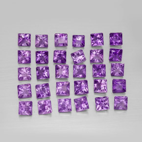 Gemas de amatista violeta natural de  ct, cuadrado, VS