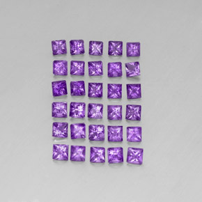 Gemas de amatista violeta natural de 3,79 ct, cuadrado, VS
