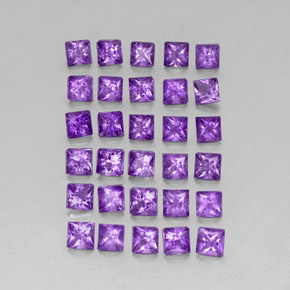 Gemas de amatista violeta natural de 3,79 ct, cuadrado, VS