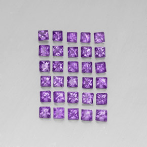 Gemas de amatista violeta natural de 3,81 ct, cuadrado, VS