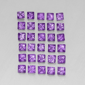 Gemas de amatista violeta natural de 3,81 ct, cuadrado, VS
