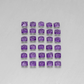 Gemas de amatista violeta natural de 3,81 ct, cuadrado, VS
