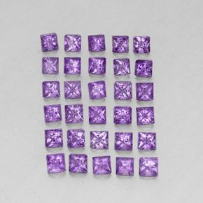 Gemas de amatista violeta natural de 3,64 ct, cuadrado, VS