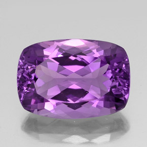 Amatista violeta natural de 13,68 ct, corte cojín, VVS-VS