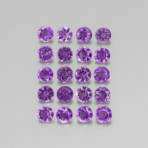Gemas de amatista violeta natural de  ct, corte redondo, VS