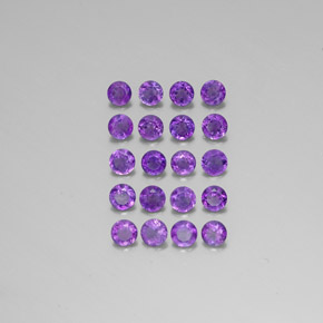Gemas de amatista violeta natural de  ct, corte redondo, VS