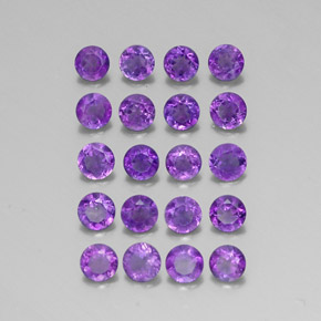 Gemas de amatista violeta natural de  ct, corte redondo, VS