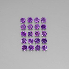 Gemas de amatista violeta natural de  ct, corte redondo, VS
