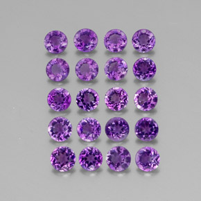 Gemas de amatista violeta natural de  ct, corte redondo, VS