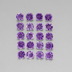 Gemas de amatista violeta natural de  ct, corte redondo, VS