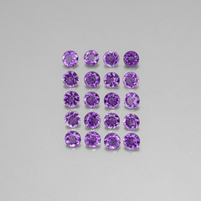 Gemas de amatista violeta natural de  ct, corte redondo, VS