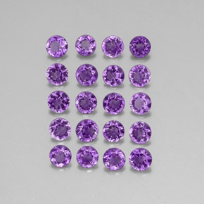 Gemas de amatista violeta natural de  ct, corte redondo, VS