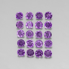 Gemas de amatista violeta natural de  ct, corte redondo, VS