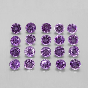 Gemas de amatista violeta natural de  ct, corte redondo, VS