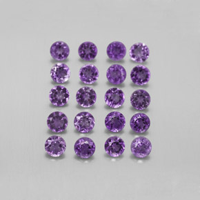 Gemas de amatista violeta natural de  ct, corte redondo, VS