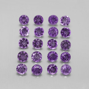 Gemas de amatista violeta natural de  ct, corte redondo, VS