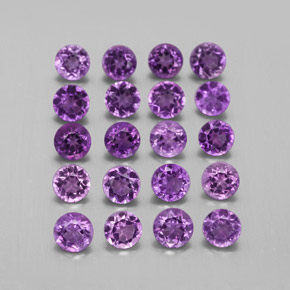 Gemas de amatista violeta natural de  ct, corte redondo, VS