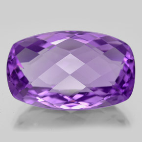 Amatista violeta natural de 18,21 ct, corte cojín, VVS-VS