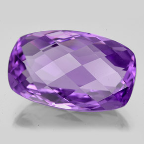 Amatista violeta natural de 18,21 ct, corte cojín, VVS-VS