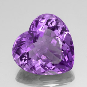 Amatista violeta natural de 20,85 ct, forma de corazón, VVS-VS