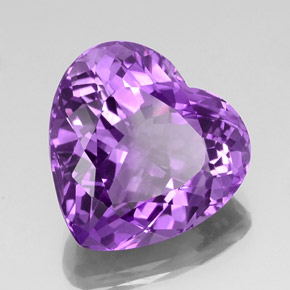 Amatista violeta natural de 20,85 ct, forma de corazón, VVS-VS