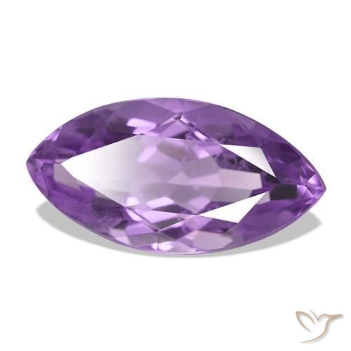 Amatista Violeta púrpura medio natural de 6.13 ct, Marquesa, VS