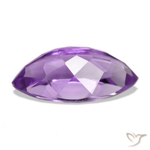 Amatista Violeta púrpura medio natural de 6.13 ct, Marquesa, VS