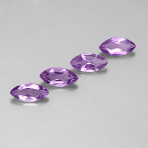 Gemas de amatista violeta natural de 3,68 ct, marquesa, VS